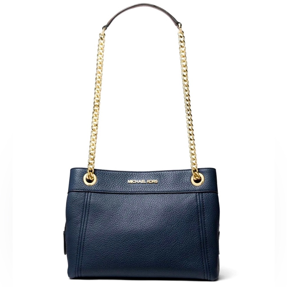 MICHAEL KORS Jet Set Chain crossbody bag in blue leather💙💙💙